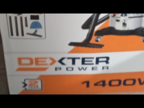 Видео: Строительный пылесос DEXTER POWER 1400 W. Распаковка, сборка, обзор.