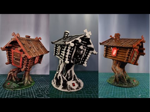 Видео: Избушка на курьих ножках. Домик из картона.