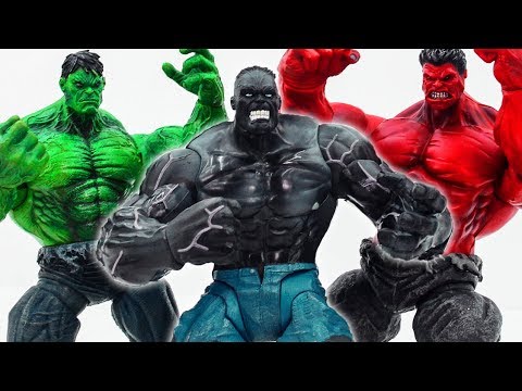 Видео: Серый Халк и Халк и Красная Халк Smash Toy Collect
