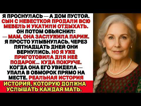 Видео: Мой сын продал всю мебель в доме и уехал с женой в Париж, оставив меня одну в пустой квартире…