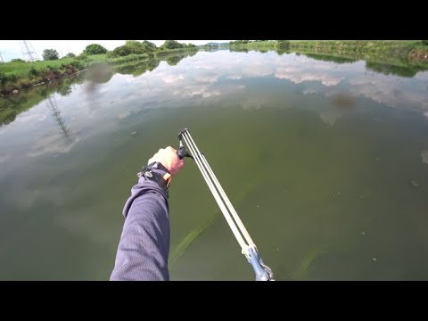 Видео: Охота с Рогаткой SLINGSHOT FISHING