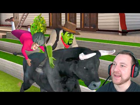 Видео: НАПАДЕНИЕ БЫКА НА МИСС ТИ Прохождение игры Scary Teacher 3D