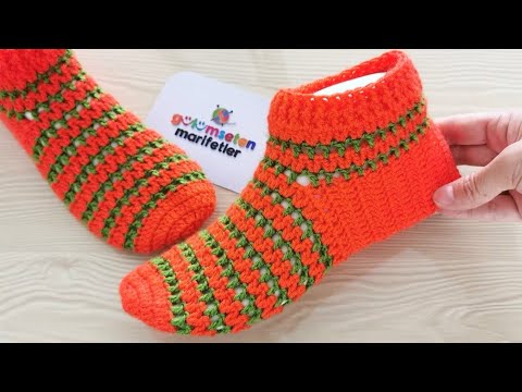 Видео: Тюльпаны, сапоги, модель, носки, пинетки; Вязание крючком очень легко, инструкции для начинающих