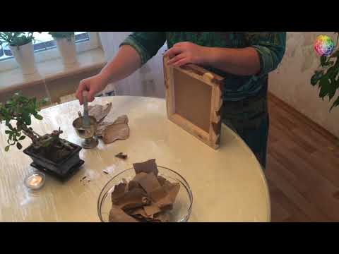 Видео: Фон для картин из крафт-бумаги. Запись мастер-класса.