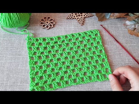 Видео: Как связать простую сетку крючком. Узор крючком N 55.