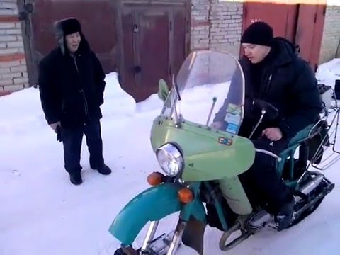 Видео: Мотоцикл  Урал на гусенице 2016