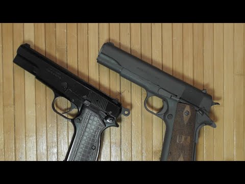 Видео: Сравнение 1911A1 vs Браунинг Хай Пауэр