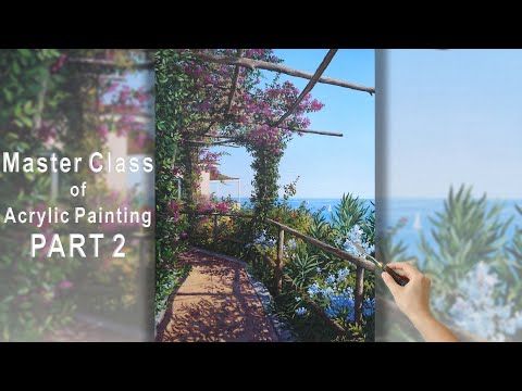 Видео: Master Class of Acrylic Painting. Sea Landscape (Part 2)| Мастер-класс по акриловой живописи ЧАСТЬ 2