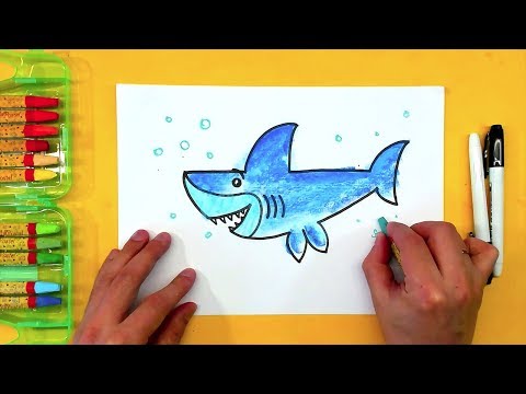 Видео: АКУЛА учимся рисовать с детьми / Урок рисования от РыбаКит