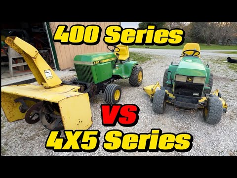 Видео: Кто король среди садовых тракторов? Серия John Deere 4X5 против серии 400