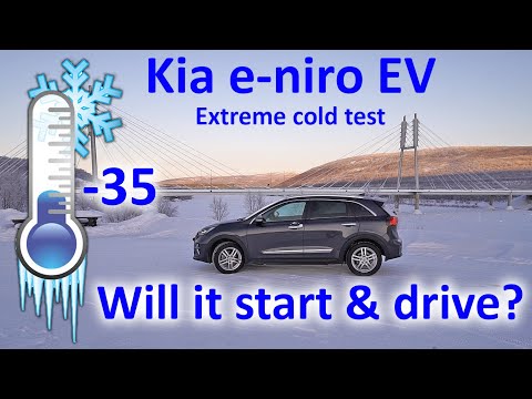 Видео: Испытание электромобиля Kia e-niro EV на экстремально низкие температуры при -35°C