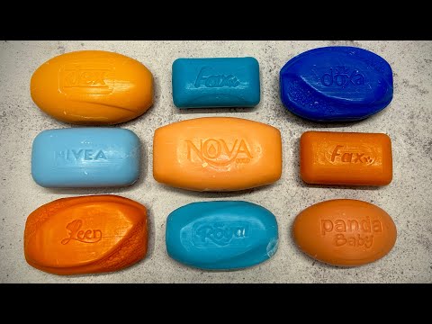 Видео: ASMR soap/ Dry soap cutting 🧡💙🧡🩵🧡/ Резка сухого мыла