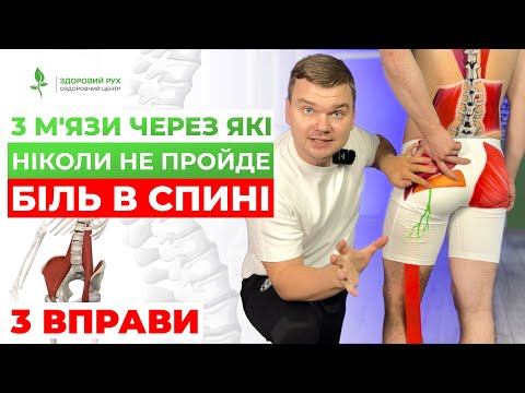 Видео: 3 М'ЯЗИ, через які НІКОЛИ не пройде спина. Топ-3 ВПРАВИ від болю вдома І Кінезітерапія