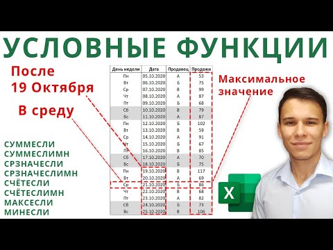 Видео: Условные функции с критериями - Функции Excel (5)