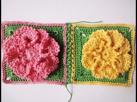 Видео: Соединение квадратов Compound squares Crochet