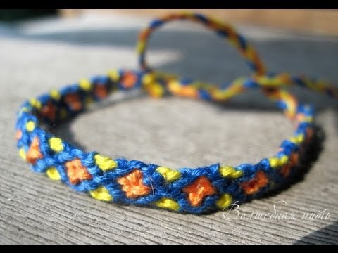 Видео: Фенечка с узором Ромбики