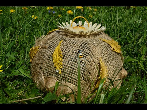 Видео: Крышка для еды из джута или как сделать клош. МК для начинающих. Джутовая мастерская Натали. DIY