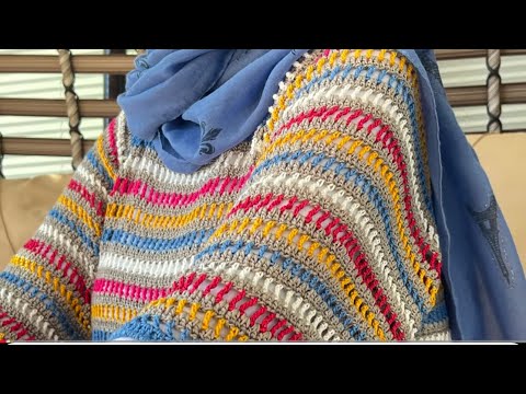 Видео: Превратите остатки пряжи в произведение искусства... Получилось потрясающе! #Вязаниетуникикрючком