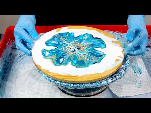 Видео: Вы не поверите, как преображается деревянная скульптура! Ленивая Сьюзан Блум~Акриловая заливка~Жи...