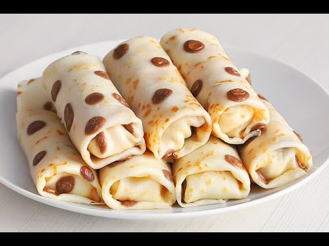 Видео: Красивые необычные блины в горошек. Супер блинчики с начинкой!