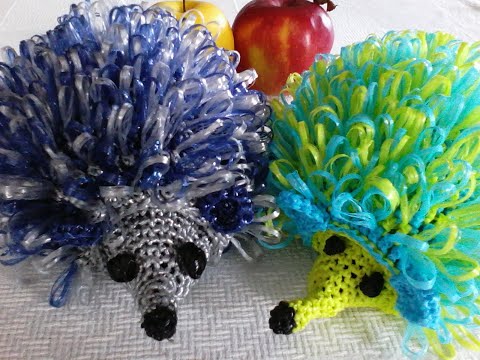 Видео: ёжик мочалка из полипропиленовой нити вязаный крючком