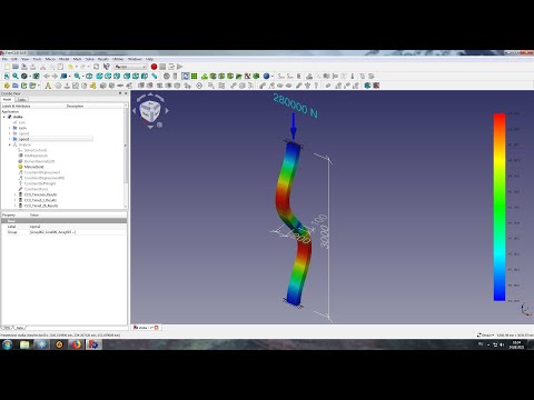 Видео: Проверка прочности и устойчивости центрально сжатого стержня во  FreeCAD FEM