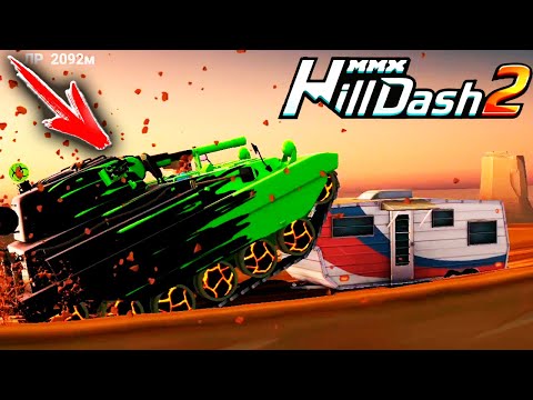 Видео: ТОТ САМЫЙ 35 Уровень - еду на ТАНКЕ MMX HILL DASH 2 Необычные машины монстры прохождение игры