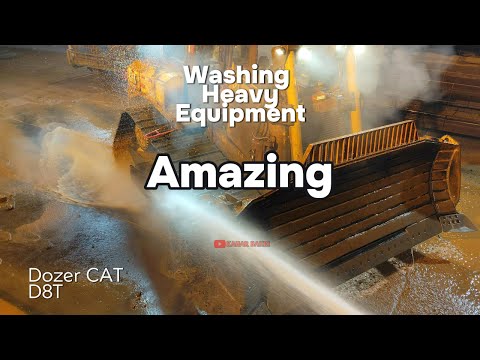 Видео: Удивительный. Мойка тяжелой техники Cat D8T Dozer