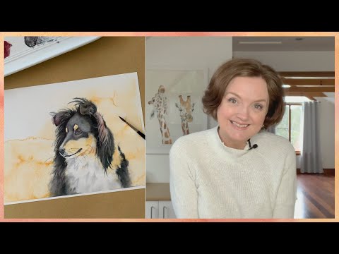Видео: Советы по рисованию длинной шерсти акварелью // Акварельный шелти 🐶