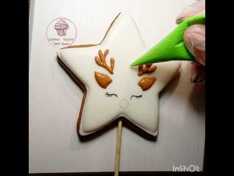 Видео: ИМБИРНЫЕ ПРЯНИКИ. Простой новогодний пряник. Милый олененок на форме звезда.