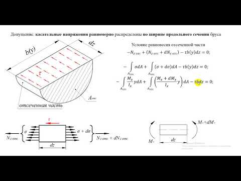 Видео: Часть 6  Касательные напряжения при изгибе. Формула Журавского