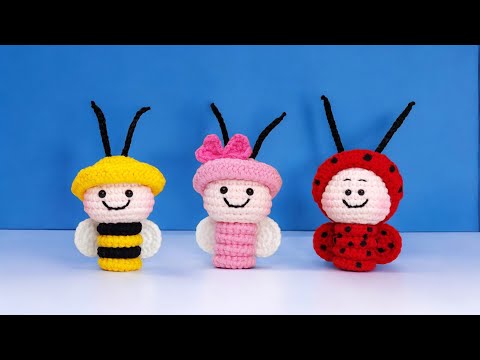 Видео: Легкое вязание крючком пчелы, бабочки и божьей коровки амигуруми для начинающих (субтитры)