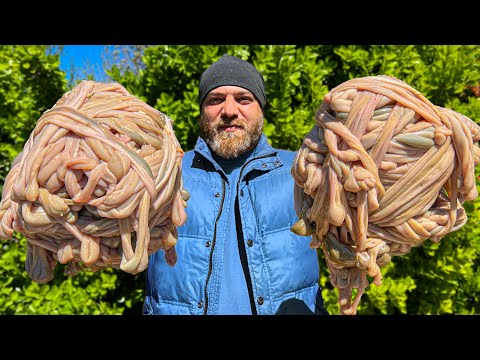 Видео: Незабываемое блюдо из Бараньих Кишок! Очень вкусное Восточное Блюдо Кокореч