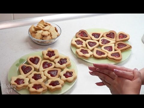 Видео: Печенье-сердечки для Дня Влюбленных.