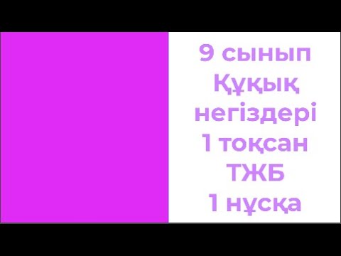 Видео: 9 сынып Құқық негіздері 1 тоқсан ТЖБ 1 нұсқа