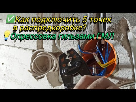 Видео: Подключение 5 точек в распредкоробке/How to Connect Wires in a Junction Box