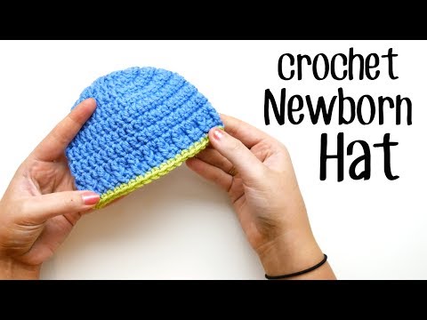 Видео: Простая вязаная крючком детская шапочка Parker Newborn Beanie