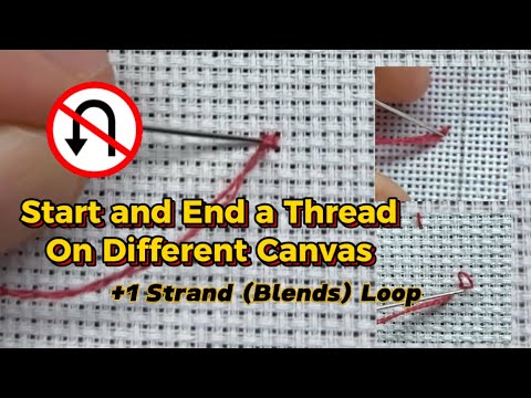 Видео: Закрепить нить для вышивки крестиком и полукрестом. Разная канва.