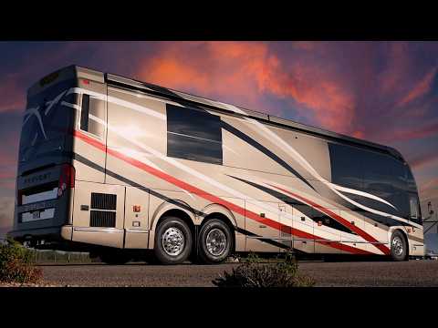 Видео: Путешествие на роскошном туристическом автобусе Prevost Emerald Luxury Coach Double Slide