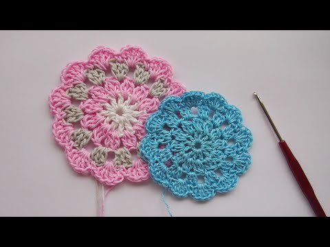 Видео: Простая салфетка крючком. A crocheted napkin. Круглые мотивы ДЛЯ НАЧИНАЮЩИХ Подстаканник Урок 347