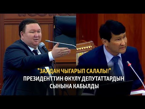Видео: "Залдан чыгарып салалы!" Президенттин өкүлү депутаттар менен кайым айтышты.