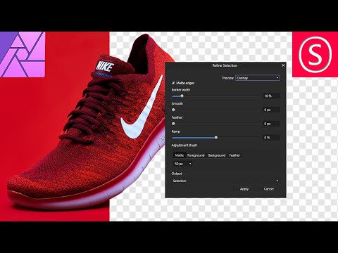 Видео: Объяснение уточнения выбора — улучшенный выбор в Affinity Photo