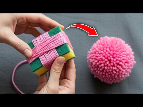 Видео: Портные не хотят, чтобы вы это знали! Обмотайте пряжу вокруг губки и удивитесь!