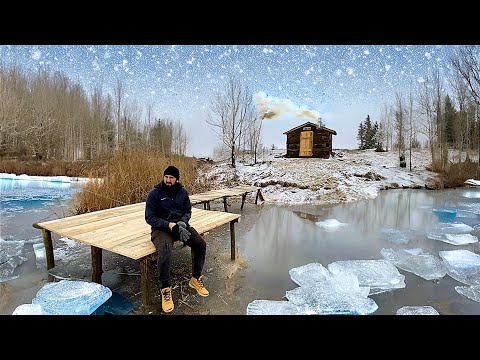 Видео: Строительство причала возле рыбацкой хижины из шпал