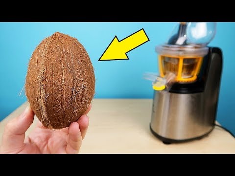 Видео: Можно ли выжать сок из Кокоса в Соковыжималке? Бедная соковыжималка! alex boyko