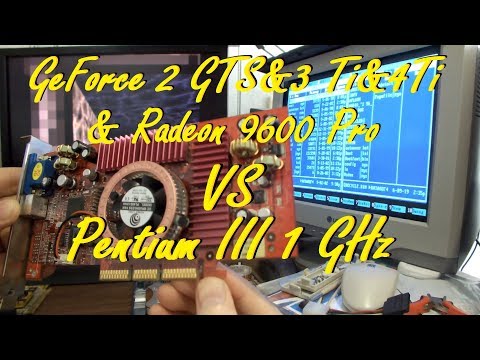 Видео: Старый компьютер, Pentium III 1GHz vs GeForce 2 GTS/3 Ti 200/4 Ti 4200 & Radeon 9600 Pro, Windows XP