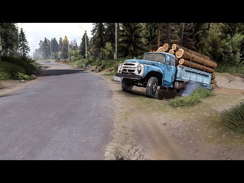 Видео: ЗИЛ 130 на цепях не зарывается. Уникальный маршрут на карте "Побережье". Spintires