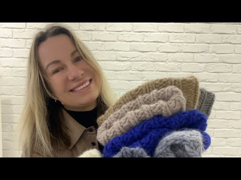Видео: Мои многочисленные шапки из перуанской шерсти и не только | Как начала вязать | #вязальныйвлог