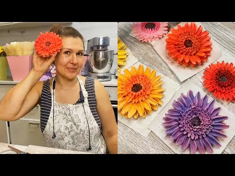 Видео: 🌿🌸🏵️Герберы из зефира🍀🌻Marshmallow gerberas💮 от Карины Загоскиной