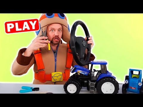 Видео: СИНИЙ ТРАКТОР, Ам Ням и Машинки - Играем Вместе КуКуPlay